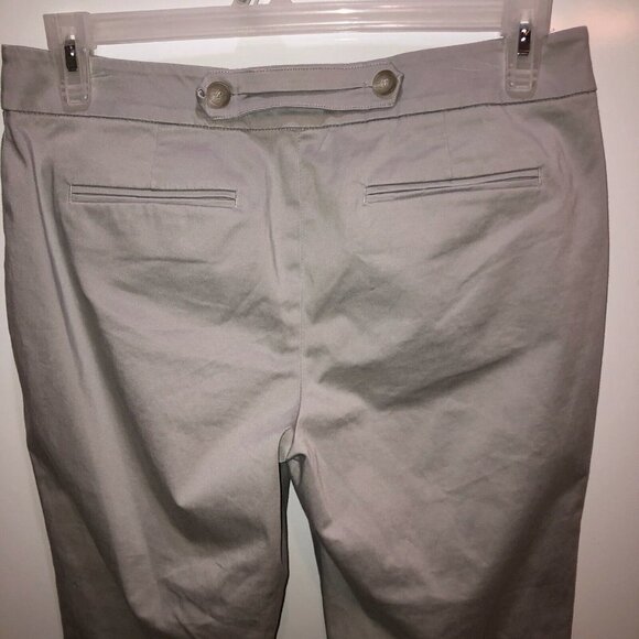 Ann Taylor LOFT Womens Size 8 Gray Flat Front Pockets Cropped Ankle Pants - Picture 7 of 10